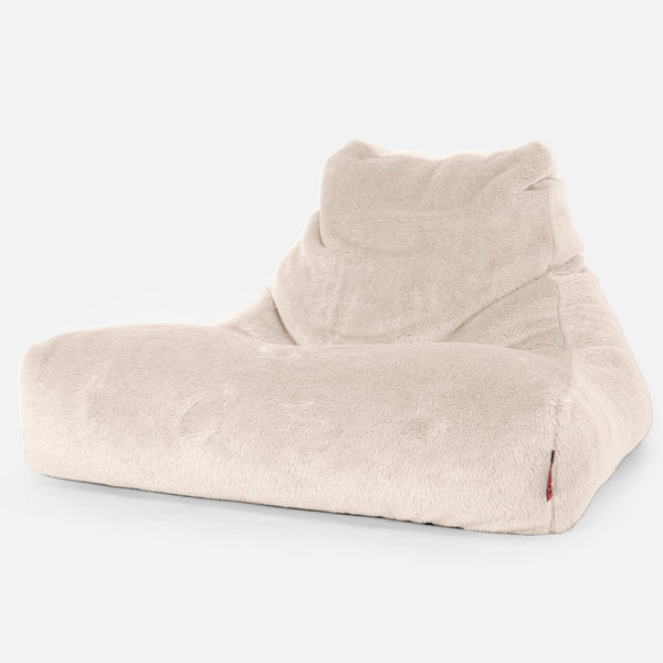 Mega-Lounge Saccosekk - Teddy-fuskepels Krem 01
