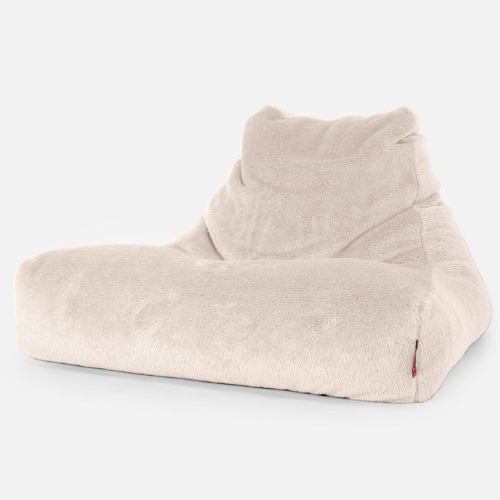 Mega-Lounge Saccosekk - Teddy-fuskepels Krem 01
