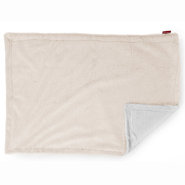 Sherpateppe - Kanin-fuskepels Hvit Fabric Close-up Image