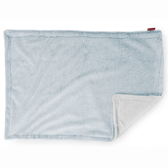 Sherpateppe - Kanin-fuskepels Støvete Blå 03