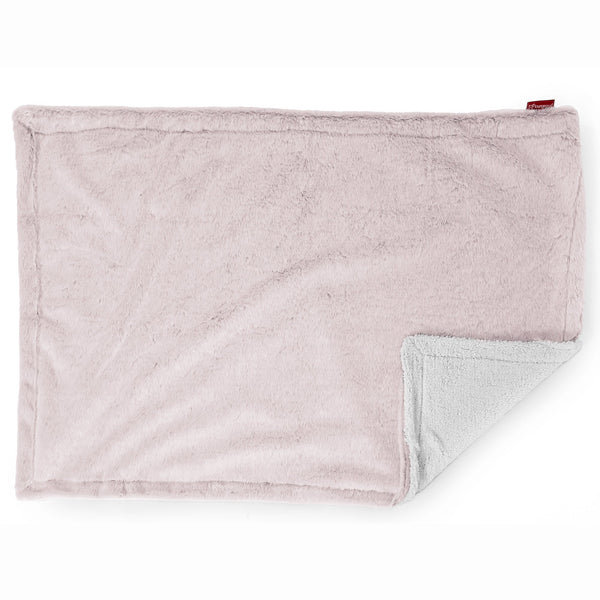 Sherpateppe - Kanin-fuskepels Støvete Rosa Fabric Close-up Image