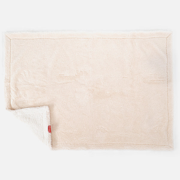 Sherpateppe - Teddy-fuskepels Krem Fabric Close-up Image