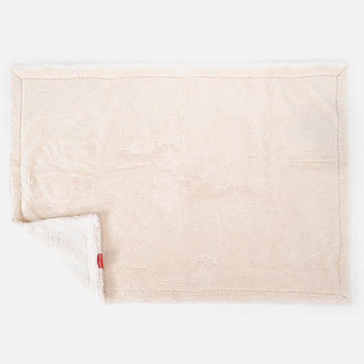 Sherpateppe - Teddy-fuskepels Krem 02