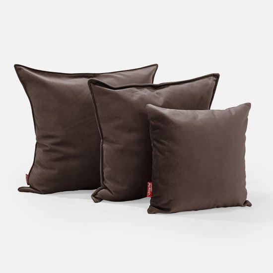 Putetrekk 47 x 47cm - Fløyel Espresso 02