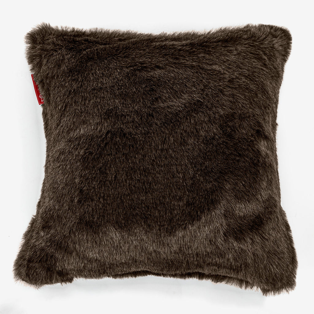 Putetrekk 47 x 47cm - Fuskepels Brun 01