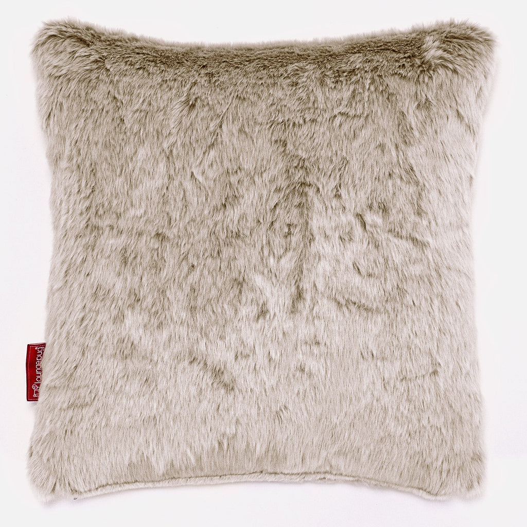 Putetrekk 47 x 47cm - Kanin-fuskepels Gyllenbrun 01