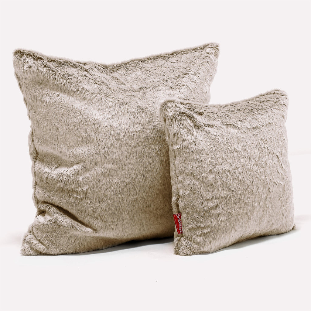Putetrekk 47 x 47cm - Kanin-fuskepels Gyllenbrun 02