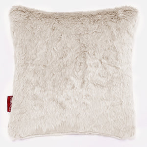 Putetrekk 47 x 47cm - Kanin-fuskepels Hvit