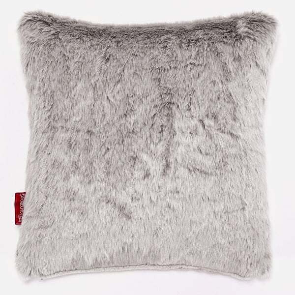 Putetrekk 47 x 47cm - Kanin-fuskepels Lysegrå 01