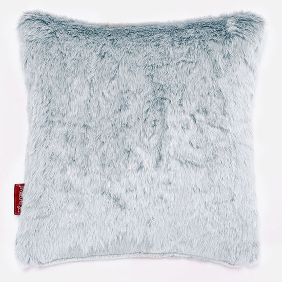 Putetrekk 47 x 47cm - Kanin-fuskepels Støvete Blå 01