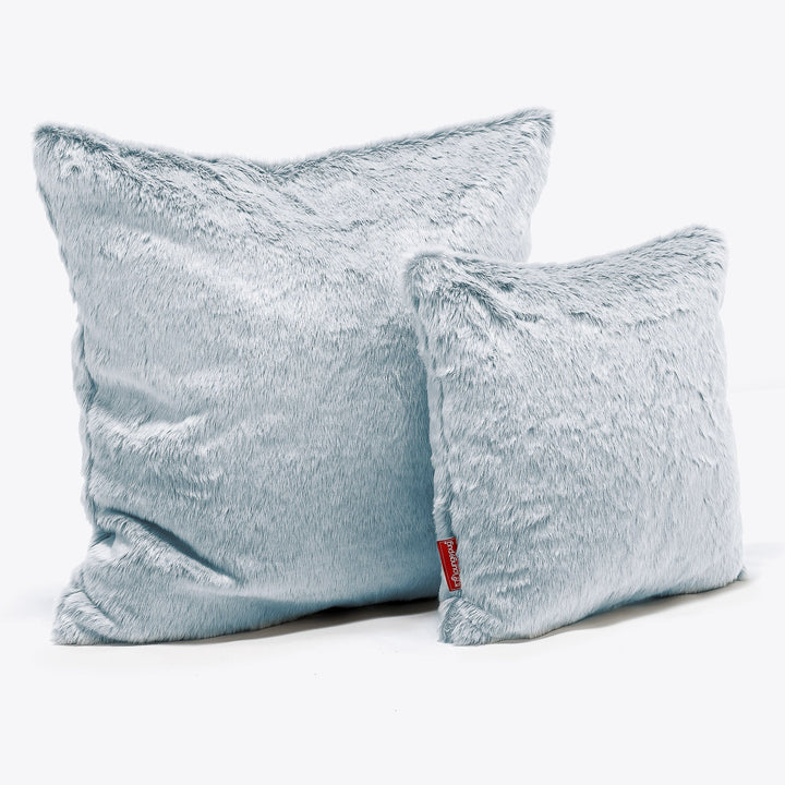 Putetrekk 47 x 47cm - Kanin-fuskepels Støvete Blå 02