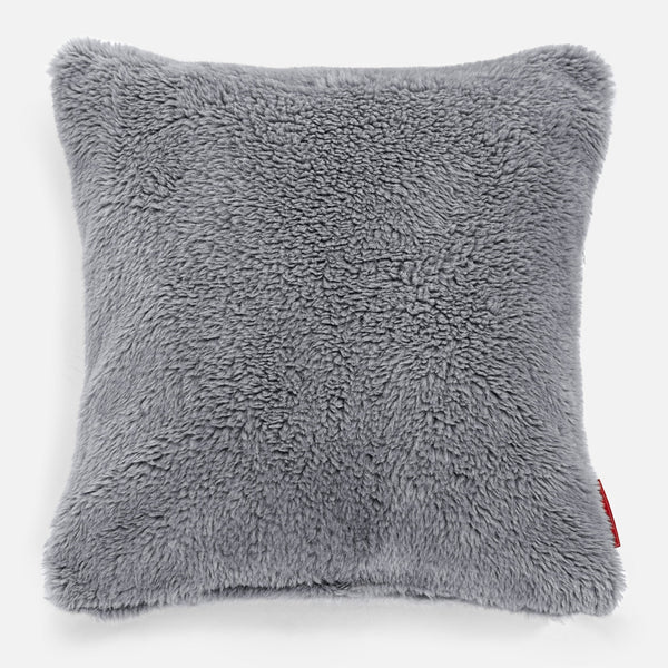 Putetrekk 47 x 47cm - Teddy-fuskepels Mørkegrå 01