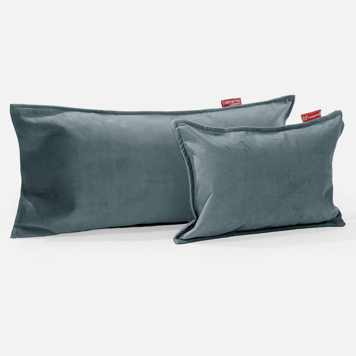 Rektangulær Putetrekk 35 x 50cm - Fløyel Mørketurkis 03