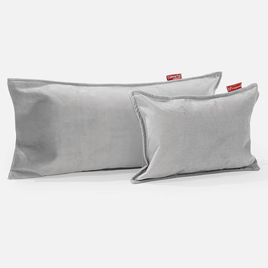 Rektangulær Putetrekk 35 x 50cm - Fløyel Sølv 03