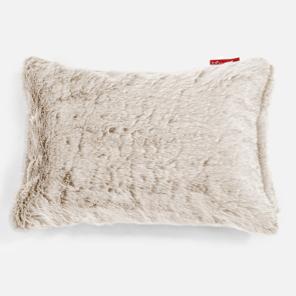 Rektangulær Putetrekk 35 x 50cm - Kanin-fuskepels Hvit 01