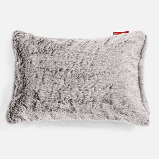 Rektangulær Putetrekk 35 x 50cm - Kanin-fuskepels Lysegrå 01