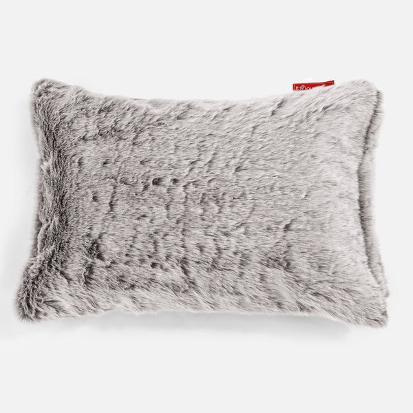 Rektangulær Putetrekk 35 x 50cm - Kanin-fuskepels Lysegrå 01