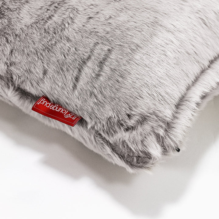 Rektangulær Putetrekk 35 x 50cm - Kanin-fuskepels Lysegrå 02
