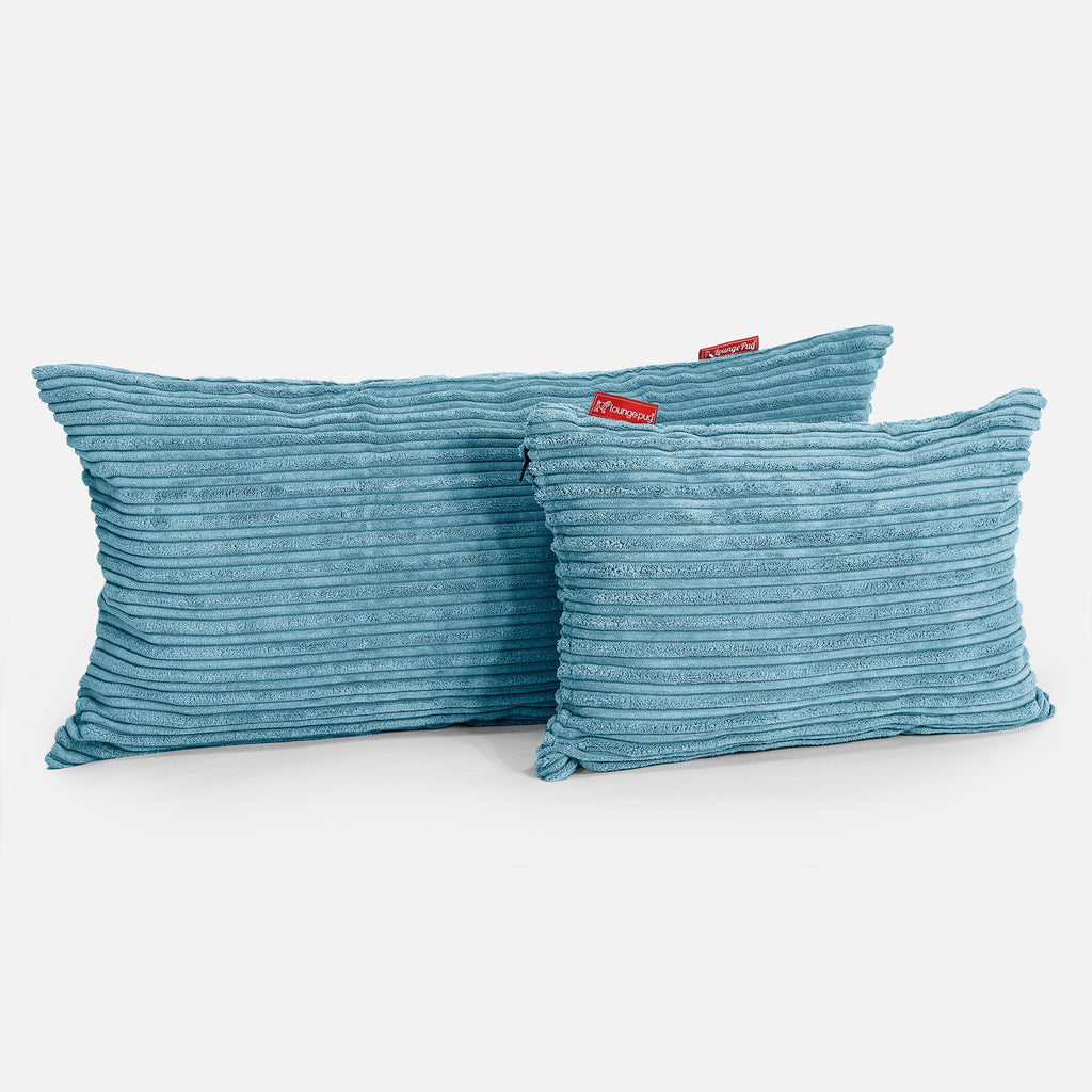 Rektangulær Putetrekk 35 x 50cm - Klassisk Cord Turkis 03