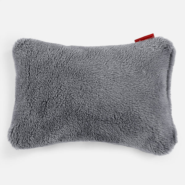 Rektangulær Putetrekk 35 x 50cm - Teddy-fuskepels Mørkegrå 01