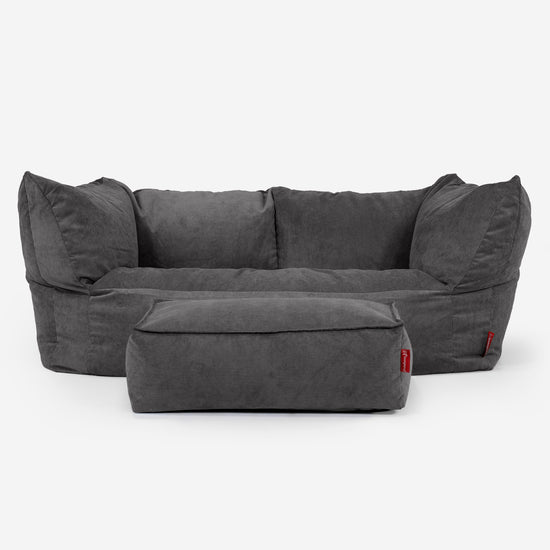 Ruben Sakkosekk Sofa - Smalstripet Kordfløyel Koksgrå 02
