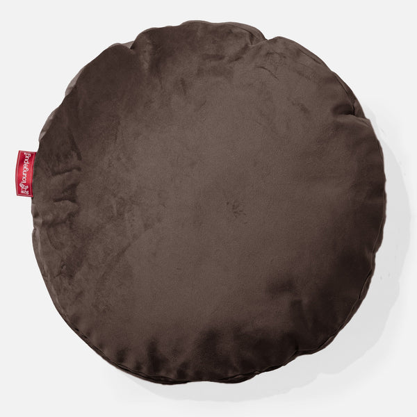 Rund Putetrekk 50cm - Fløyel Espresso 01