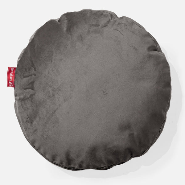 Rund Putetrekk 50cm - Fløyel Grafitt 01