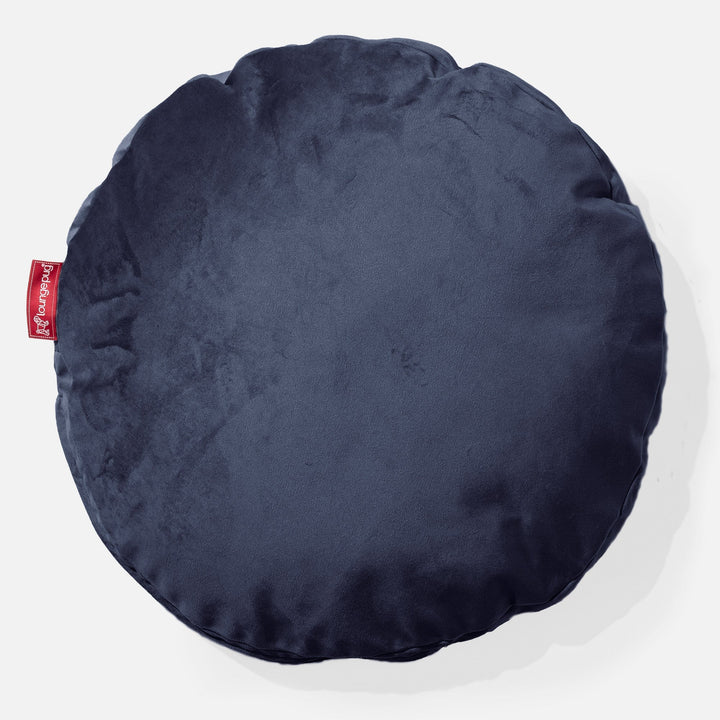 Rund Putetrekk 50cm - Fløyel Marineblå 01