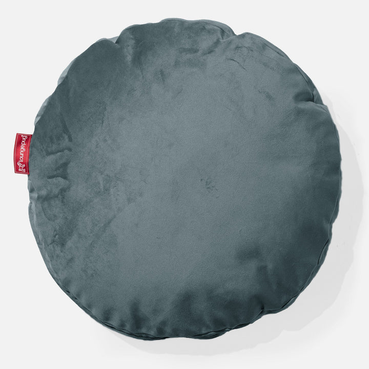 Rund Putetrekk 50cm - Fløyel Mørketurkis 01