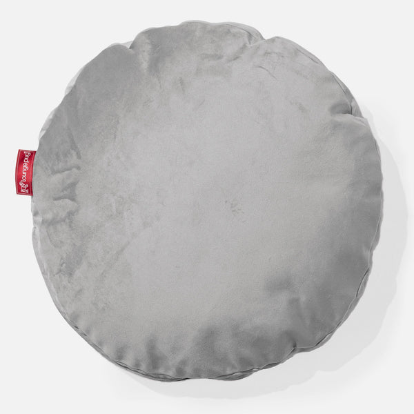 Rund Putetrekk 50cm - Fløyel Sølv 01