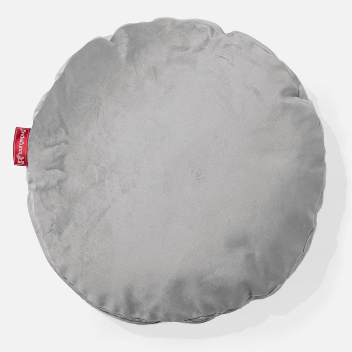 Rund Putetrekk 50cm - Fløyel Sølv 01