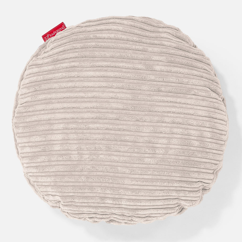 Rund Putetrekk 50cm - Klassisk Cord Elfenben 01