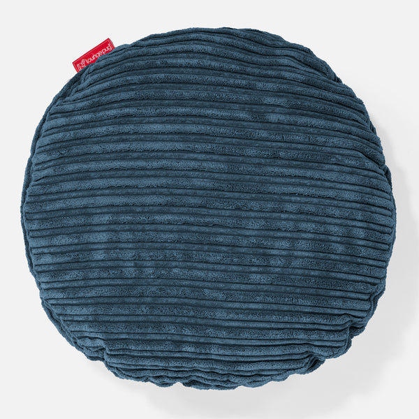 Rund Putetrekk 50cm - Klassisk Cord Marineblå 01