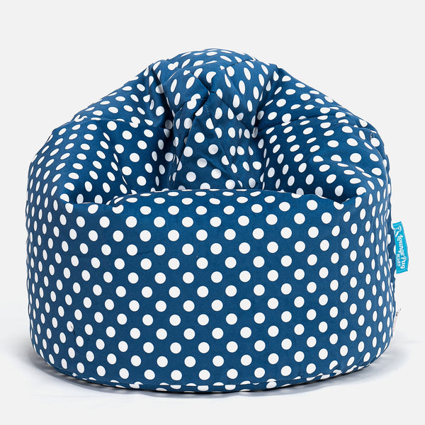 Sittesekk for Barn 2-6 år - Trykk Prikker Blå Fabric Close-up Image