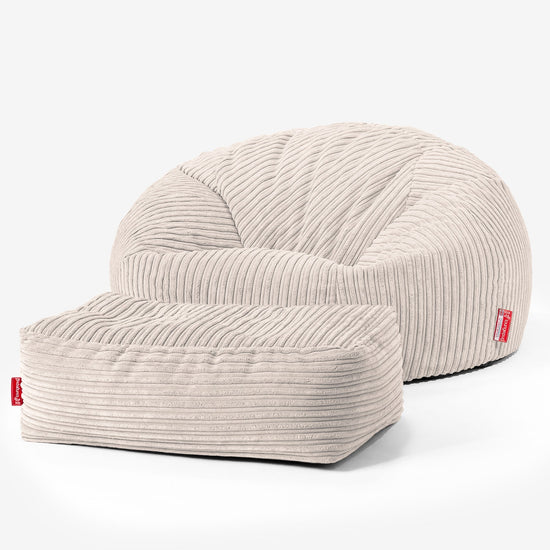 Saccosekk Sofa for Barn 6-14 år - Kordfløyel Elfenben 03