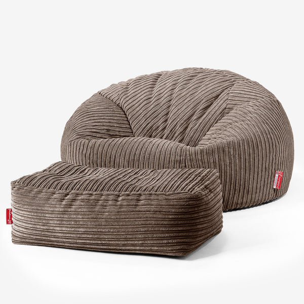 Saccosekk Sofa for Barn 6-14 år - Kordfløyel Mokka 01