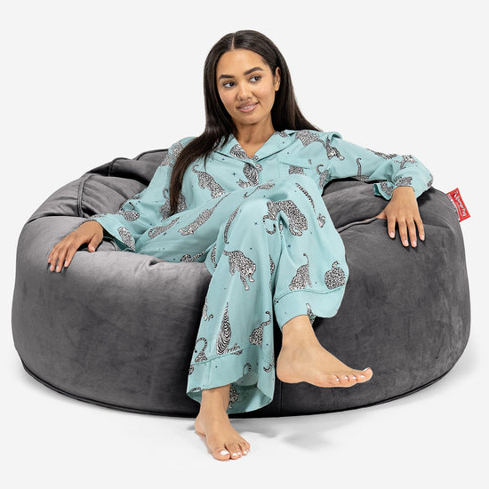 Saccosekk Sofa 'Mammut' - Fløyel Grafitt 01