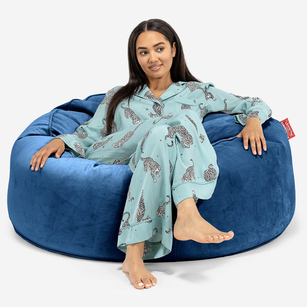 Saccosekk Sofa 'Mammut' - Fløyel Marineblå 01