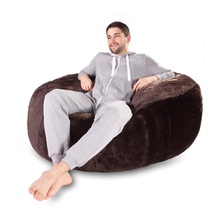 Saccosekk Sofa 'Mammut' - Fuskepels Brun 01