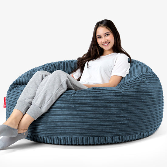Saccosekk Sofa 'Mammut' - Kordfløyel Marineblå 04