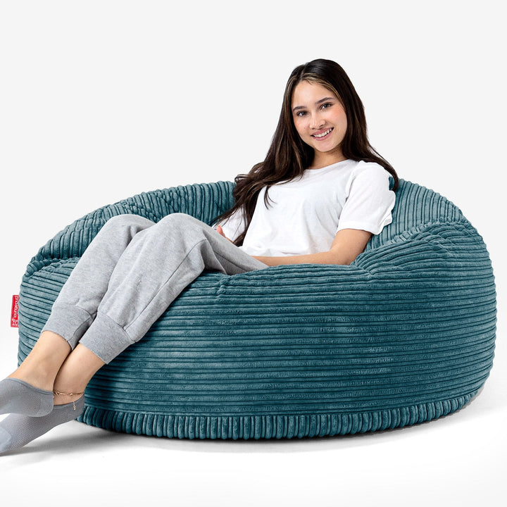 Saccosekk Sofa 'Mammut' - Kordfløyel Mørketurkis 04