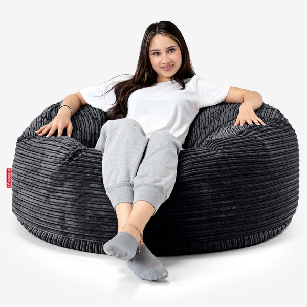 Saccosekk Sofa 'Mammut' - Klassisk Cord Svart 01
