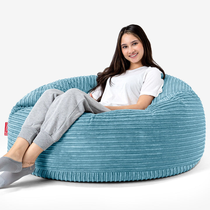 Saccosekk Sofa 'Mammut' - Kordfløyel Turkis 04