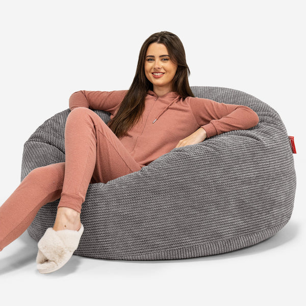 Saccosekk Sofa 'Mammut' - Pom-pom Koksgrå 01