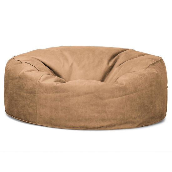 Saccosekk Sofa 'Mammut' - Vintage Skinn Honning Brun 04
