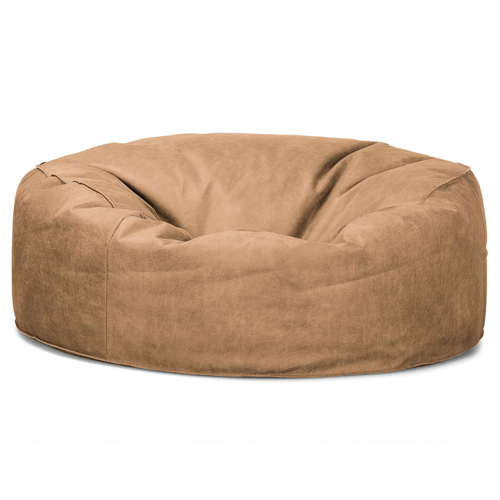 Saccosekk Sofa 'Mammut' - Vintage Skinn Honning Brun 04
