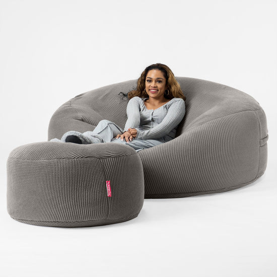 Saccosekk Sofa 'Mega-Mammut' - 100% Bomull Ellos Grafitt 02