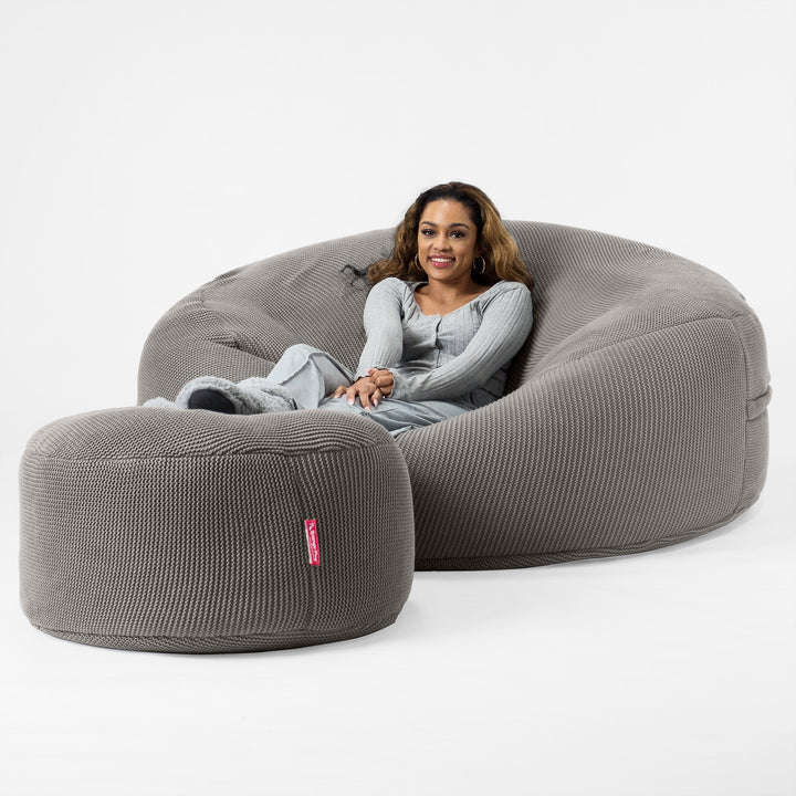 Saccosekk Sofa 'Mega-Mammut' - 100% Bomull Ellos Grafitt 02