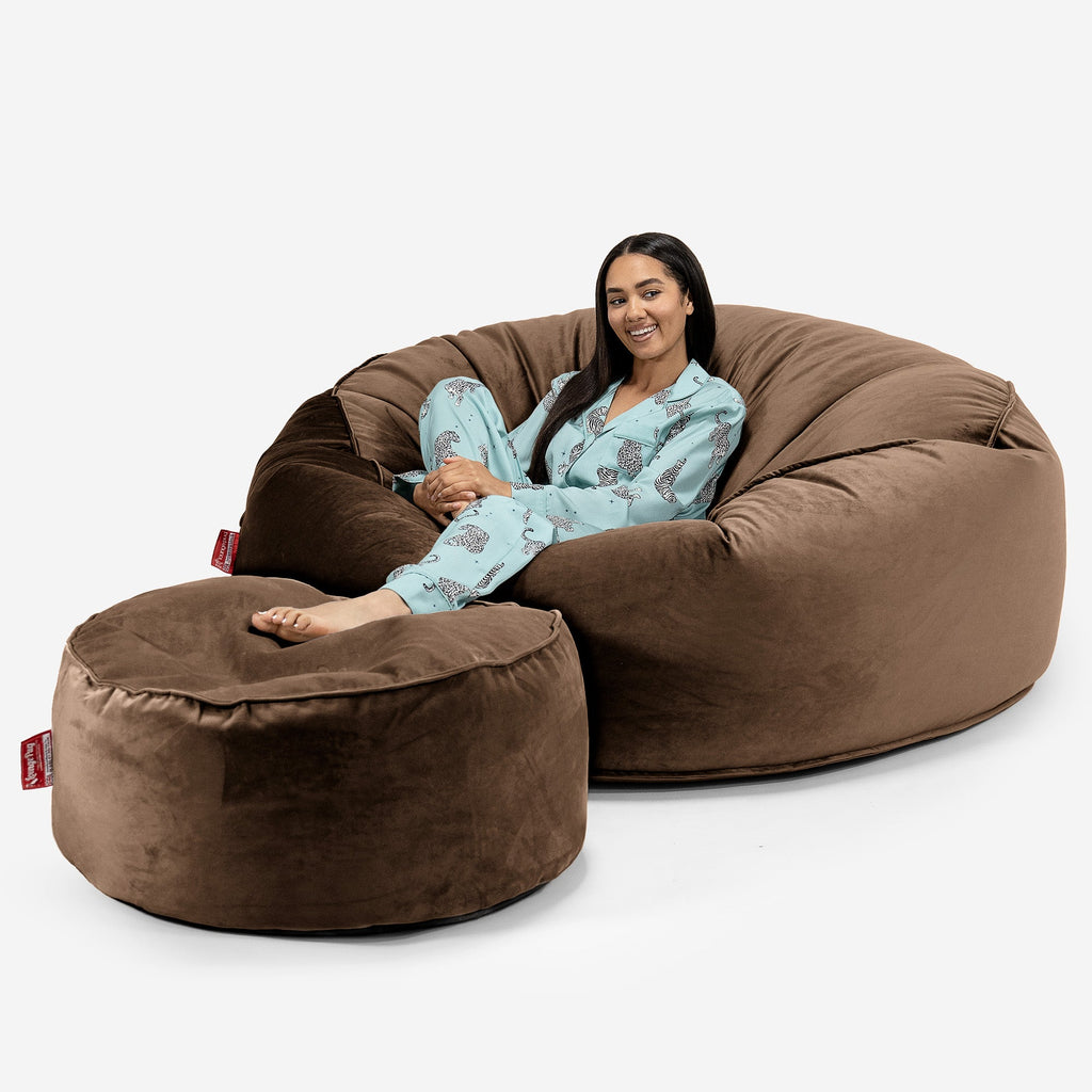 Saccosekk Sofa 'Mega-Mammut' - Fløyel Espresso 02