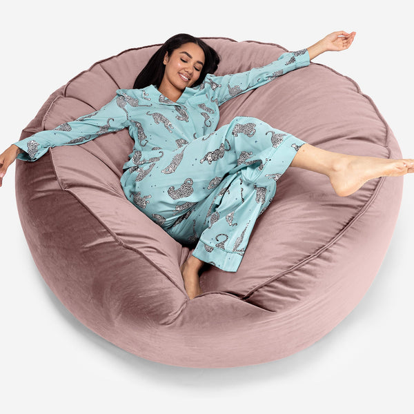 Saccosekk Sofa 'Mega-Mammut' - Fløyel Rosa 01